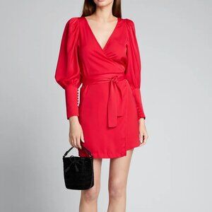 Frankie Blouson-Sleeve Wrap Dress